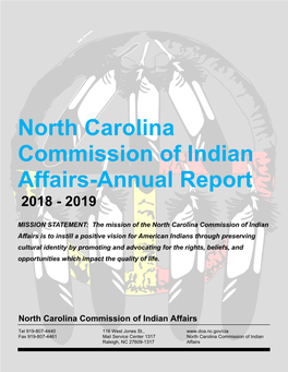 North Carolina Commission of Indian Affairs-Annual Report 2018 - 2019