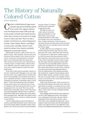 The History of Naturally Colored Cotton JULIA BARATTA