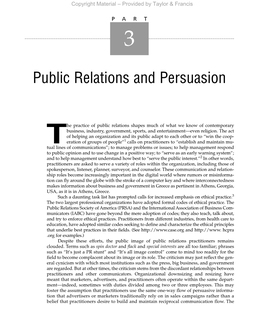 Public Relations and Persuasion