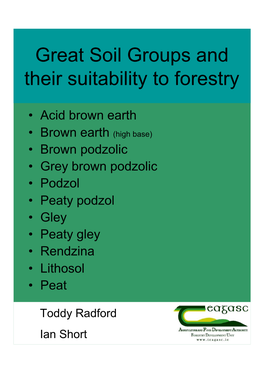 Soil Groups and Their Suitability to Forestry