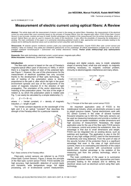 Measurement of Electric Current Using Optical Fibers: a Review