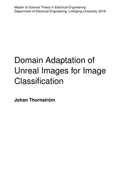 Domain Adaptation of Unreal Images for Image Classification