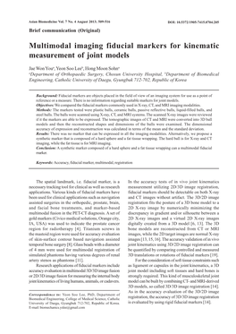 Multimodal Imaging Fiducial Markers for Kinematic Measurement of Joint Models