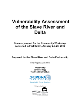 Vulnerability Assessment of the Slave River and Delta