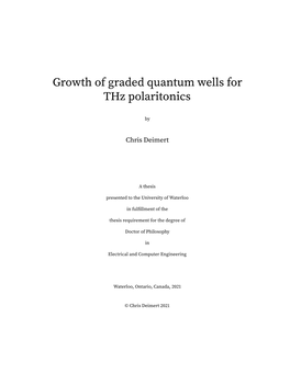 Growth of Graded Quantum Wells for Thz Polaritonics