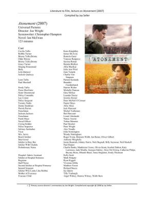 Atonement (2007) Compiled by Jay Seller