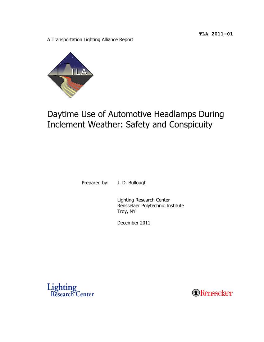Daytime Use of Automotive Headlamps During Inclement Weather: Safety and Conspicuity