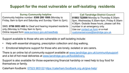 Helplines for Vulnerable in Tandridge