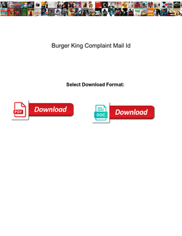 Burger King Complaint Mail Id