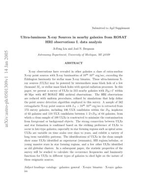Ultra-Luminous X-Ray Sources in Nearby Galaxies from ROSAT HRI Observations I. Data Analysis