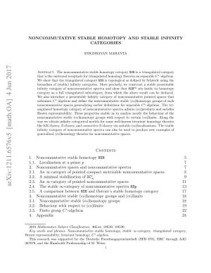 Noncommutative Stable Homotopy and Stable Infinity Categories