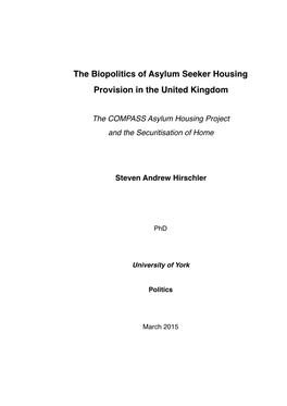 The Biopolitics of Asylum Seeker Housing Provision in the United