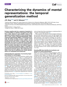 Characterizing the Dynamics of Mental Representations: the Temporal