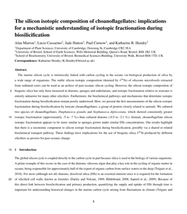 The Silicon Isotopic Composition of Choanoflagellates