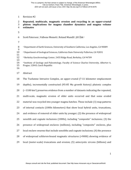 1 Revision #2 1 Repeated, Multiscale, Magmatic Erosion and Recycling In
