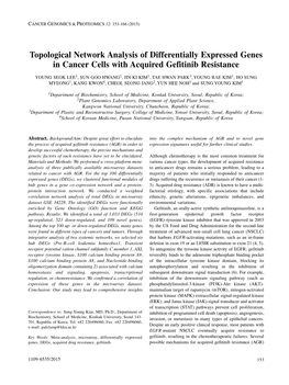 Topological Network Analysis of Differentially Expressed Genes In