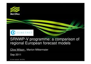SRNWP-V Programme: a Comparison of Regional European Forecast Models