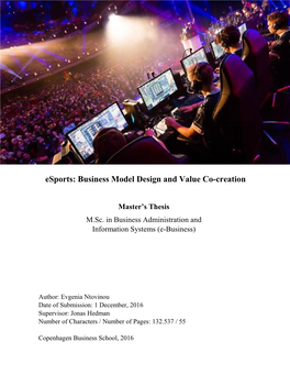 Esports: Business Model Design and Value Co-Creation