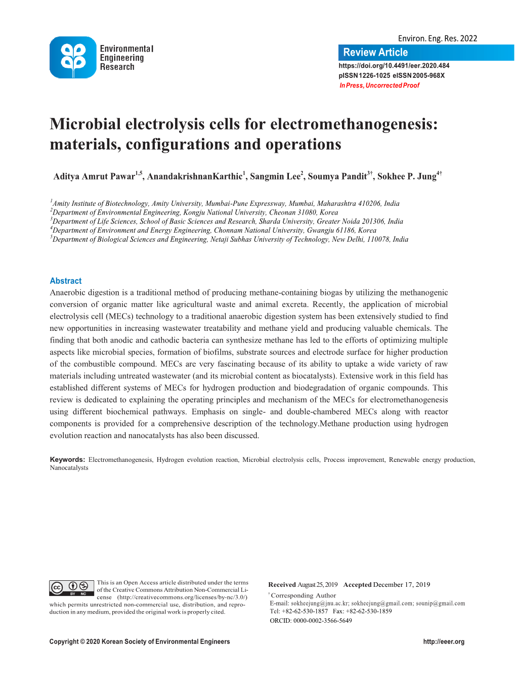 Microbial Electrolysis Cells For Electromethanogenesis: Materials ...