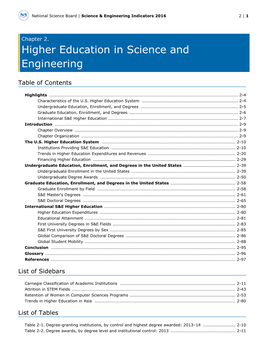 Higher Education in Science and Engineering