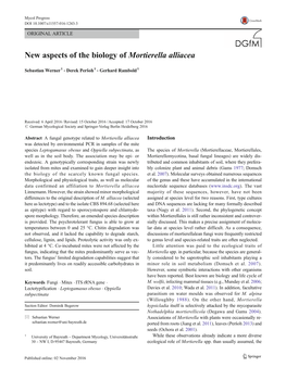 New Aspects of the Biology of Mortierella Alliacea