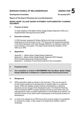 Mears Ashby Village Design Statement Supplementary Planning Document