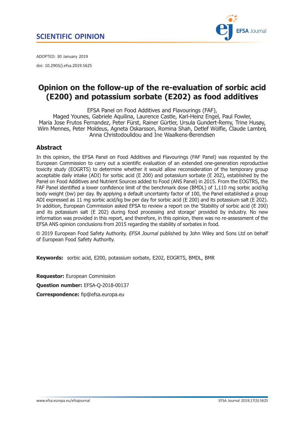 And Potassium Sorbate (E202) As Food Additives