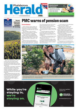 PMC Warns of Pension Scam Regional Section Becomes Inside