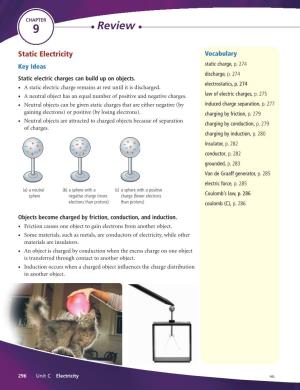 Static Electricity Vocabulary Key Ideas Static Charge, P