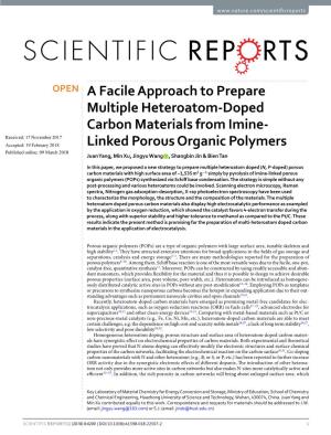 A Facile Approach to Prepare Multiple Heteroatom-Doped Carbon