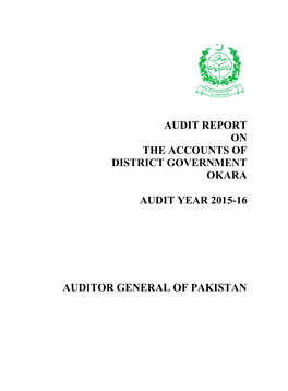 Audit Report on the Accounts of District Government Okara Audit Year 2015