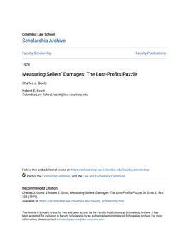 Measuring Sellers' Damages: the Lost-Profits Puzzle