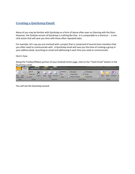 Creating a Quickstep Email