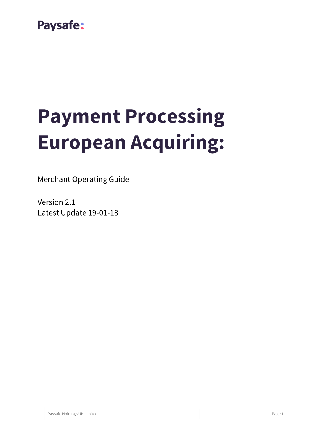 Payment Processing European Acquiring