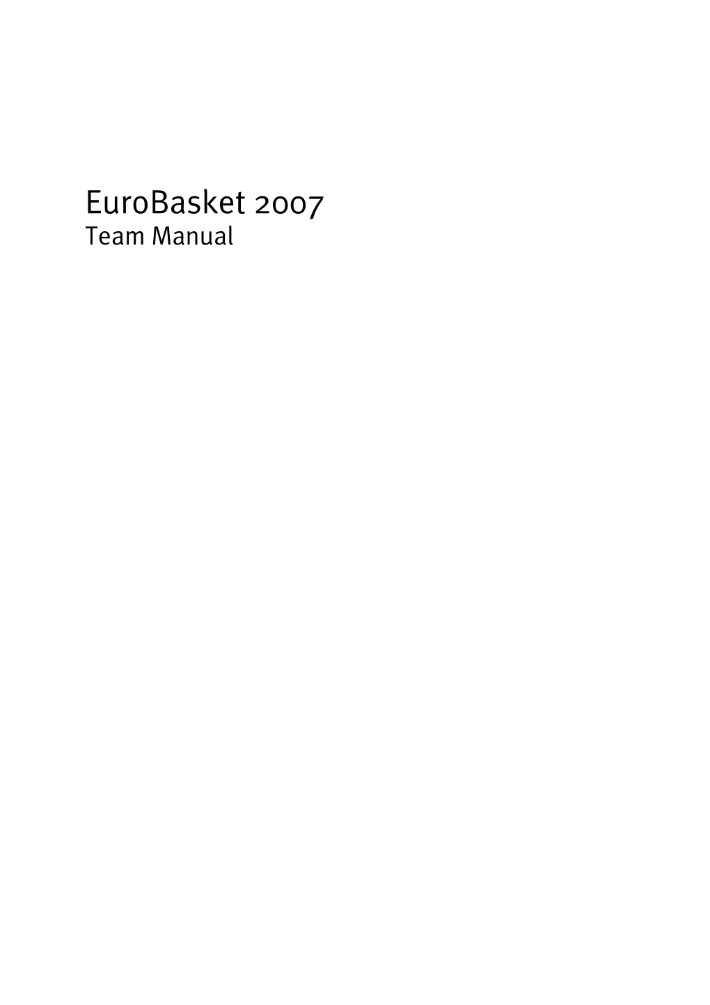 Eurobasket 2007 Team