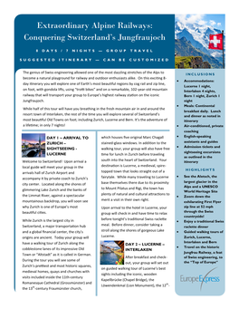 Extraordinary Alpine Railways: Conquering Switzerland’S Jungfraujoch