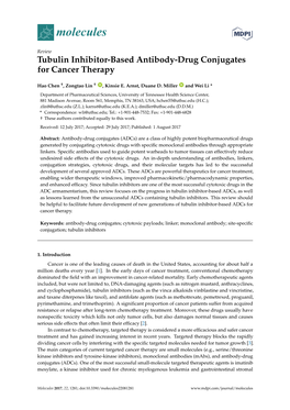 Tubulin Inhibitor-Based Antibody-Drug Conjugates for Cancer Therapy