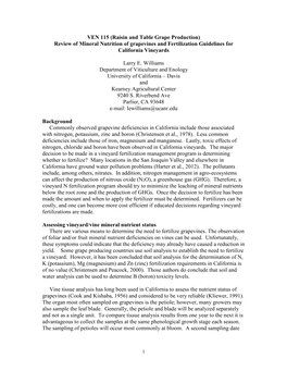 Fertilization of Grapevines in California