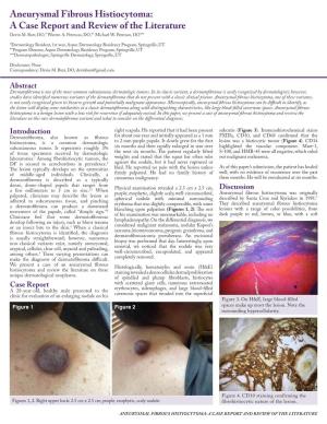 Aneurysmal Fibrous Histiocytoma: a Case Report and Review of the Literature Devin M