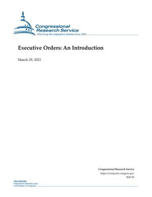 Executive Orders: an Introduction
