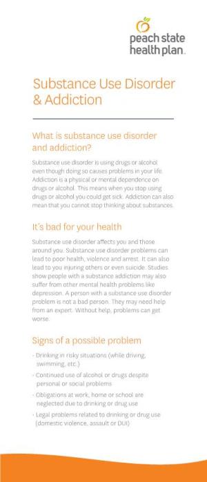 Substance Use Disorder Brochure
