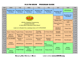 91.9 Fm Krvm Program Guide