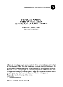 Power and Poverty: Notes on State Action and the Duty of Purlic Servants