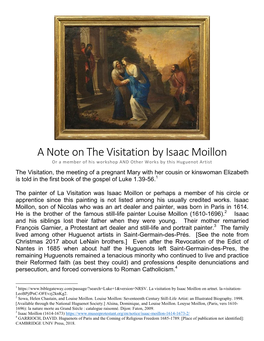 A Note on the Visitation by Isaac Moillon