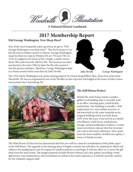 2017 Membership Report Did George Washington Ever Sleep Here?