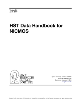 HST Data Handbook for NICMOS