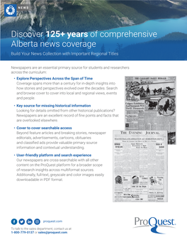 Discover 125+ Years of Comprehensive Alberta News Coverage Build Your News Collection with Important Regional Titles