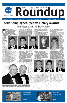 Stellar Employees Receive Rotary Awards Kraft Accepts National Space Trophy