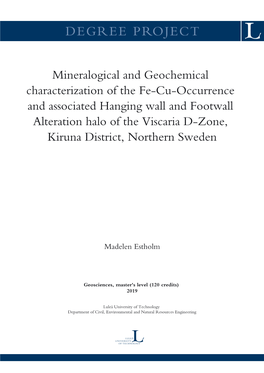Mineralogical and Geochemical Characterization of the Fe-Cu