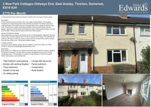 Oldways End, East Anstey, Tiverton, Somerset, EX16 9JH £775 Per Month